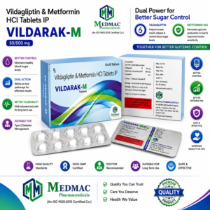 VILDARAK-M 50/500 mg – Vildagliptin & Metformin HCl Tablets IP