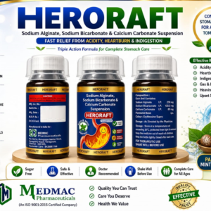 HERORAFT – Sodium Alginate, Sodium Bicarbonate & Calcium Carbonate Suspension