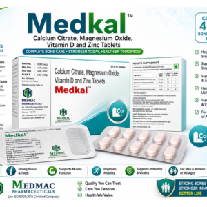 Medkal – Calcium Citrate, Magnesium Oxide, Vitamin D & Zinc Tablets